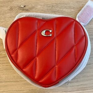Coach Red Heart Quilted Crossbody